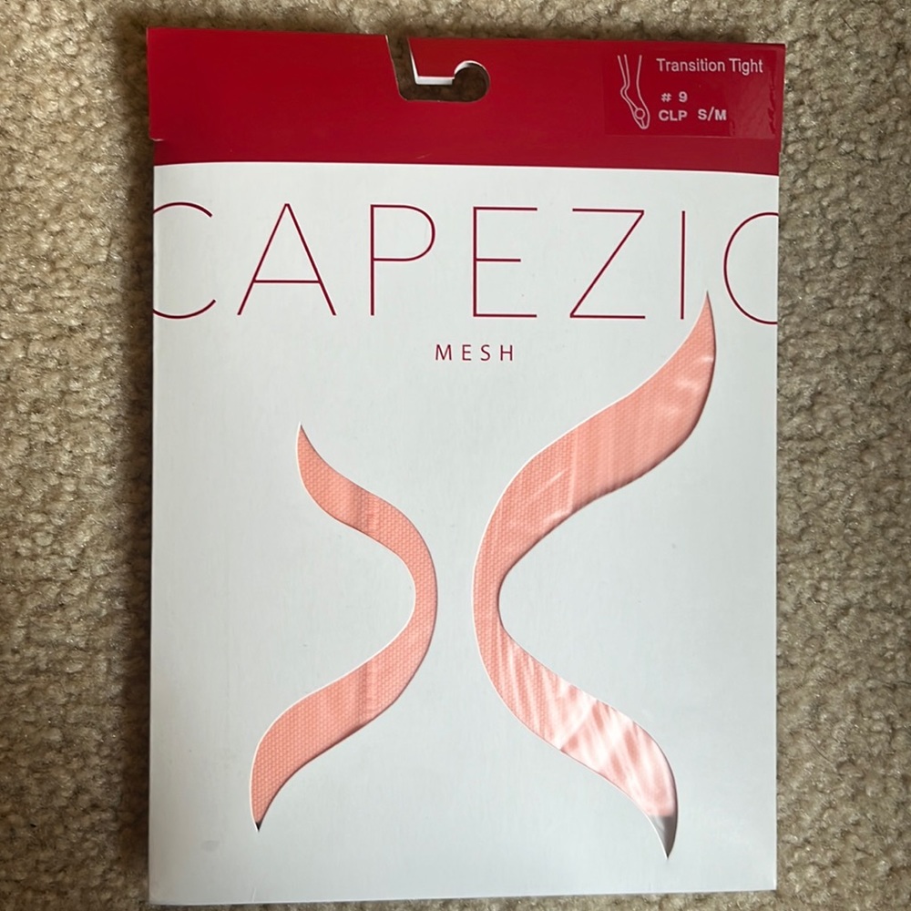 Capezio professional mesh transition tight with seam, classic pink, adult s/m